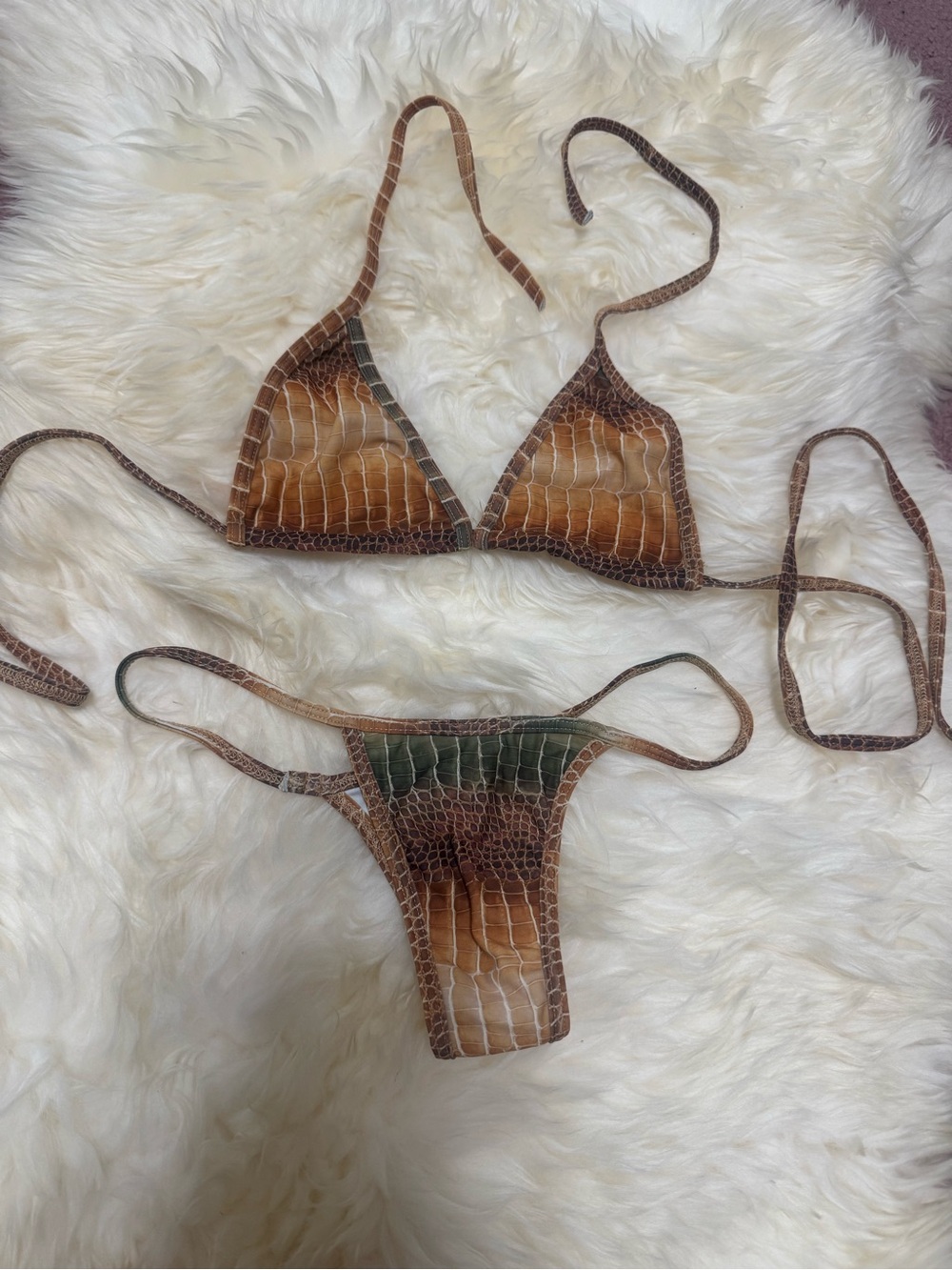 New small animal print bikini festival rave raver dance outfit lingerie swim